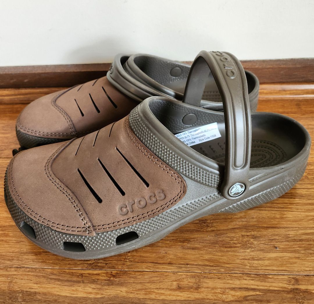 Crocs MEN Bogota Leather Clog Chocolate US M11 UK10