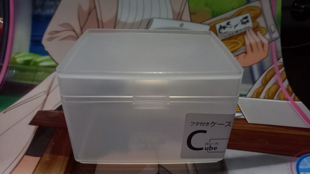 Cube Translucent Storage Box for Storing Trading Cards and Photocards (Category: Storage Boxes & Baskets) located in Iloilo. Submitted by jrmagallanes78 (Listing ID 1338094962, Image 3). Description: Cube Translucent Storage Box for Storing Trading Cards and Photocards Inner Dimensions: 94mm x 73mm x 57.5mm Outer Dimensions: 100mm x 82mm x 67.5mm Material: Plastic Can store approx. 130 unsleeved and 80 sleeved small and standard sized cards (with