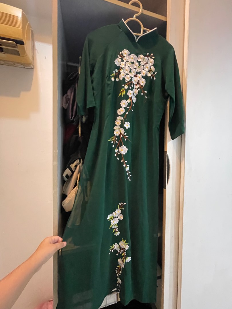 Hanoi Navy Botanical Cotton Blend Dress