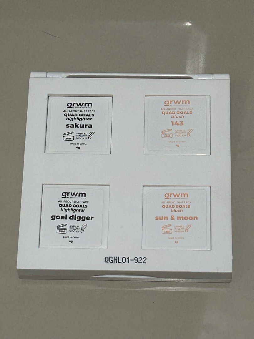 GRWM Quad Goals (Category: Makeup) located in Manila. Submitted by sicataf (Listing ID 1337934727, Image 3). Description: Swatched only. Shipping via lalamove/grab/aks c/o buyer. Payment via Gcash or bank transfer..