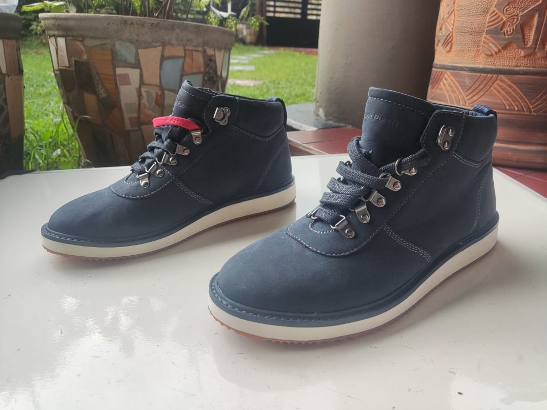 Hush Puppies Boots Navy, Fesyen Pria, Sepatu Sepatu Boot di