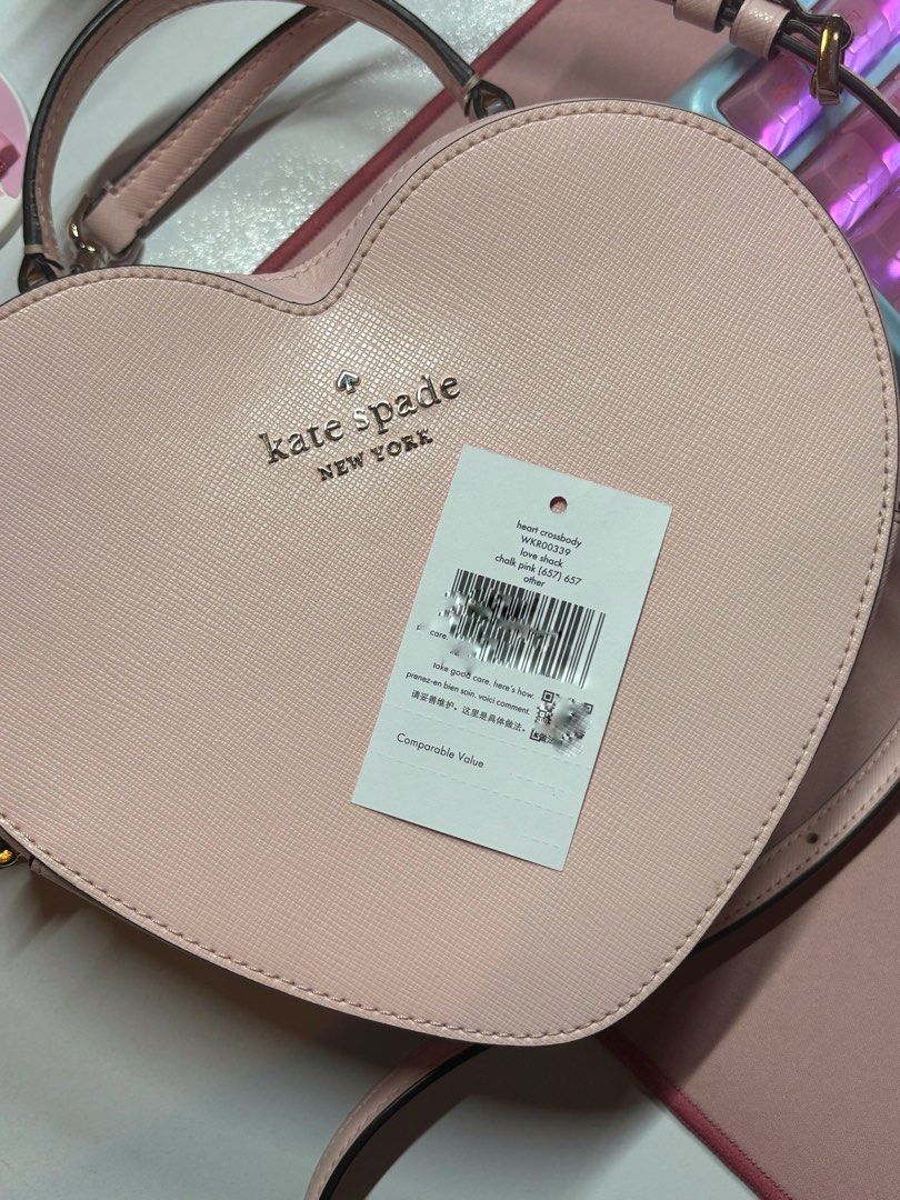 Kate Spade Love Shack - Chalk Pink (Category: Shoulder Bags) located in Paranaque City. Submitted by belaloved (Listing ID 1338102924, Image 1). Description: Blurred out barcode and bag value to be safe - if sure buyer will give the tag to prove it’s authentic 😊.