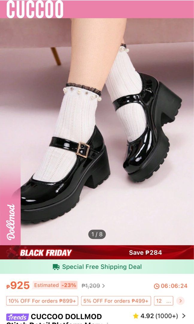 Mary Jane Platform Shoes (Category: Heels) located in Manila. Submitted by mintmistmi52419 (Listing ID 1338032375, Image 3). Description: STILL AVAILABLE negotiable price Mary Jane platform shoes for sale Perfect for OOTDs or cosplay SIZE EUR 43 Bought from Shein and only used once rfs: too big for me 🥲 MOP: bpi, unionbank, gotyme (gcash to gotyme pwede rin po) MOD: J&T or Lalamove **shipping shoulder by buyer** **stricly payment first and no re