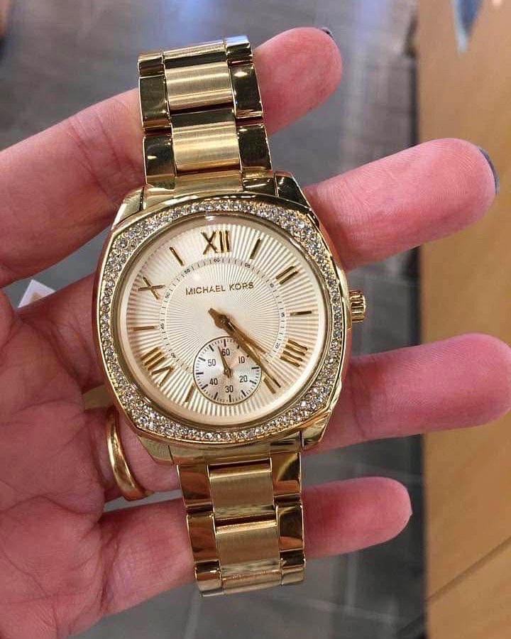 MK BRYN BIG SIZE GOLD DIAL AUTHENTIC WATCH Women s Fashion Watches Accessories Watches on Carousell