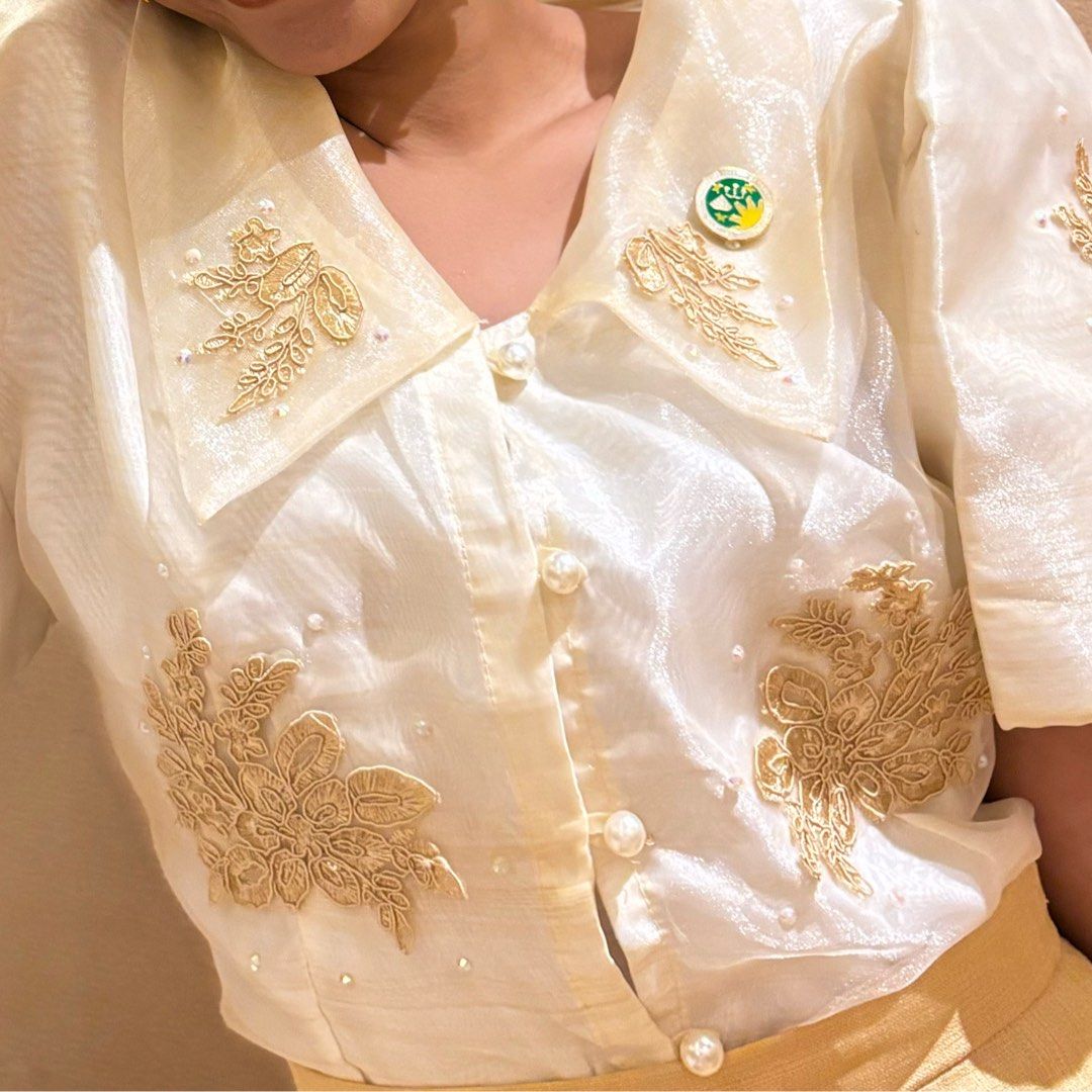 Modern Barong Filipiniana Dress / Top & Skirt for Formal Event or Graduation  Small Beige Cream [FOR RENT], Women's Fashion, Dresses & Sets, Evening  dresses & gowns on Carousell
