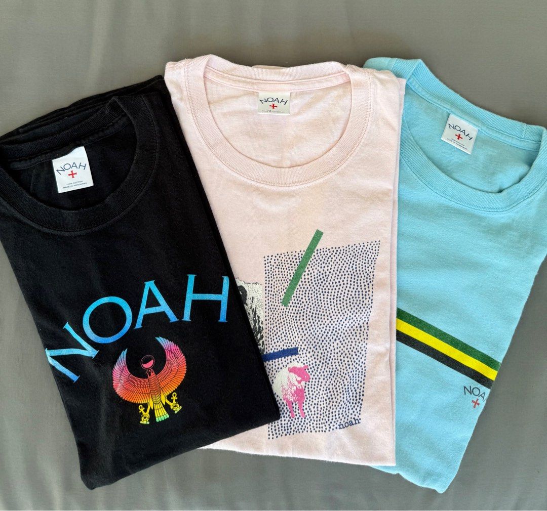 Noah NY Graphic Tees (Category: Tshirts & Polo Shirts ) located in Makati City. Submitted by hobin8 (Listing ID 1337945913, Image 1). Description: Noah NYC Tees for sale: Black (M) - Sold Pink (L) - sold Blue long sleeve (M) - 20 x 28.75 100% authentic, great condition P650 RFS: decluttering .