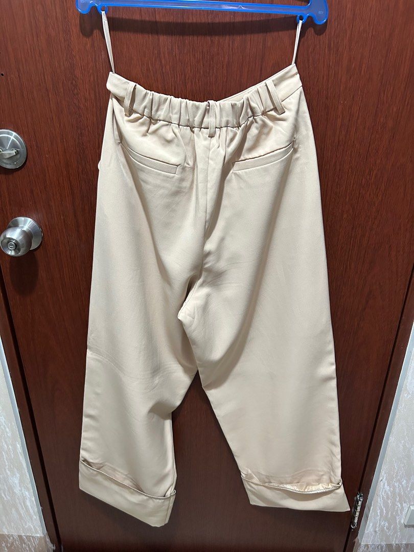 Nude trousers (Category: Other Bottoms) located in Manila. Submitted by sicataf (Listing ID 1337935988, Image 2). Description: Garterized. Cute detail at the bottom. Perfect for casual hangouts. Very comfortable and the feel of the fabric feels so lush and expensive. Shipping via lalamove/grab/aks c/o buyer. Payment- gcash/bank transfer..