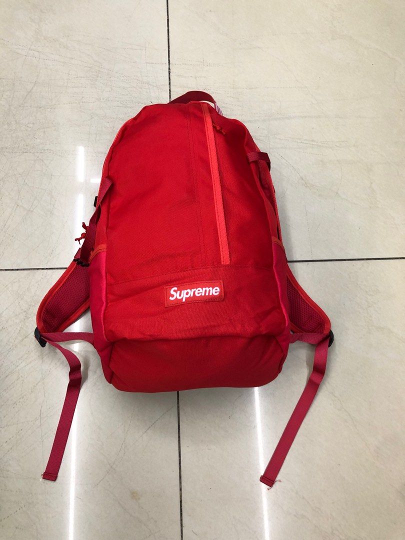 SUPREME SS18 BACKPACK RED Men s Fashion Bags Backpacks on Carousell