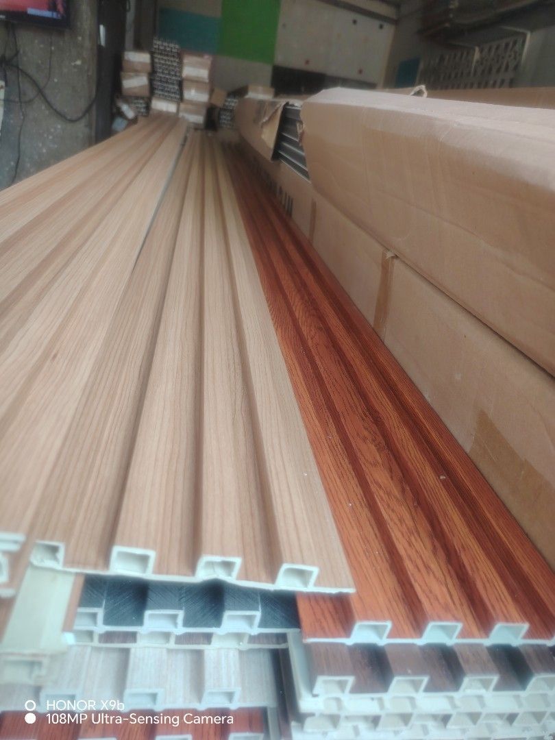 WPC CLADDING PANEL (Category: Wall Decor) located in Quezon City. Submitted by malou_castillo (Listing ID 1337958923, Image 2). Description: WPC FLUTED PANEL (Indoor type) Dimension 290CM x 15cm x8mm 290CM x15cm x 17mm 290cm x 15cm x 25mm (Outdoor type) 290CM x 22cm x26mm ( Ceiling type) Length =3meter Width =20cm Thickness = 8mm We have also PU stone Vinyl flooring SPC flooring UVboard marble UVboard sticker 3D panel Korean Blind Floppy Carpet F