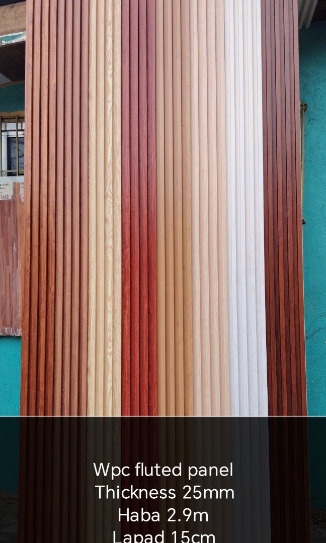 WPC CLADDING PANEL (Category: Wall Decor) located in Quezon City. Submitted by malou_castillo (Listing ID 1337958923, Image 3). Description: WPC FLUTED PANEL (Indoor type) Dimension 290CM x 15cm x8mm 290CM x15cm x 17mm 290cm x 15cm x 25mm (Outdoor type) 290CM x 22cm x26mm ( Ceiling type) Length =3meter Width =20cm Thickness = 8mm We have also PU stone Vinyl flooring SPC flooring UVboard marble UVboard sticker 3D panel Korean Blind Floppy Carpet F