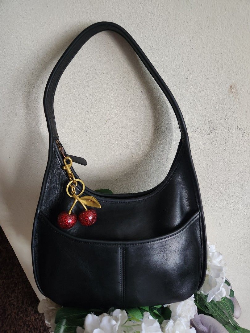 💯 Auth Vintage Coach Ergo 9033 Pocket Zip in Black Shoulder Bag