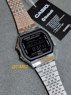 In stock Casio Vintage watch Bluetooth ABL-100WE-1B ABL100WE-1B ABL-100 ABL100 Case size 37.9mm Daily life water resistant bluetooth pedometer retro watch nostalgic watch unisex64229520047363110