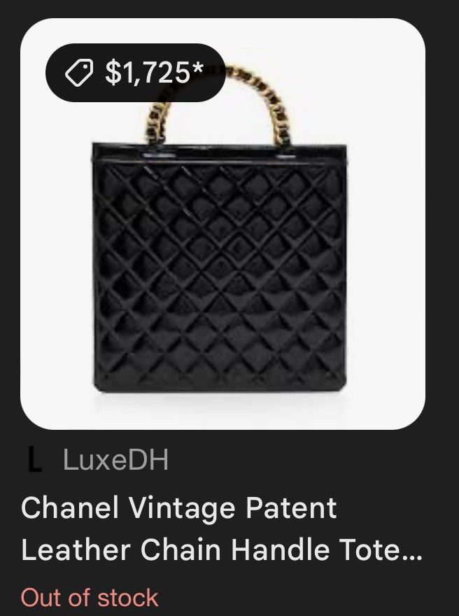 Vintage chanel patent leather bag top