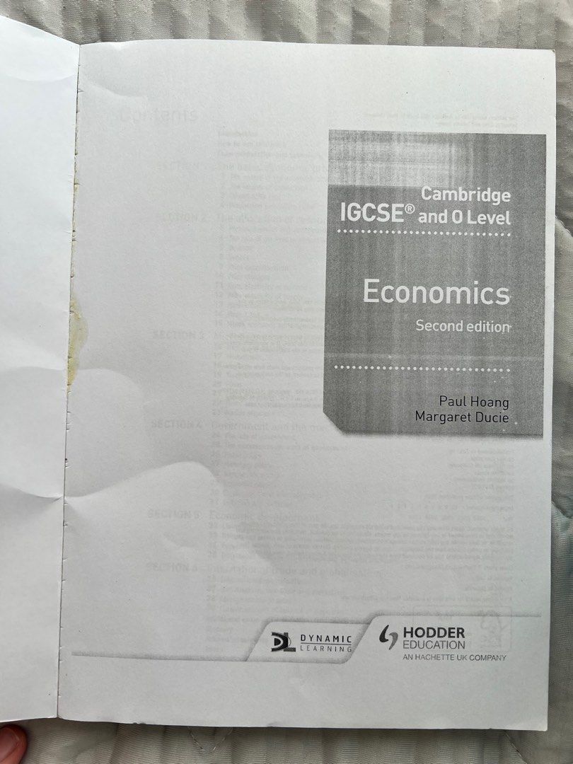 Cambridge IGCSE and O Level Economics second edition copy book, Hobbies ...