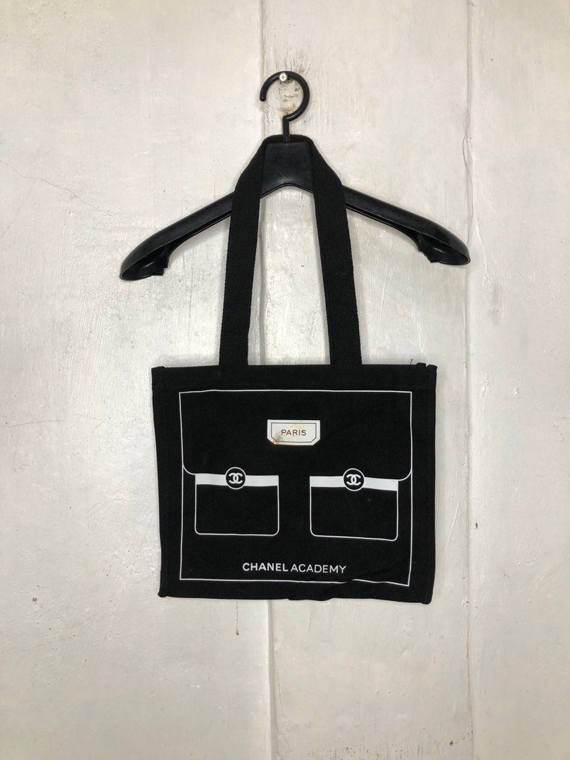 Chanel Academy Paris Medium Black Tote Bag Women s Fashion Bags Wallets Tote Bags on Carousell