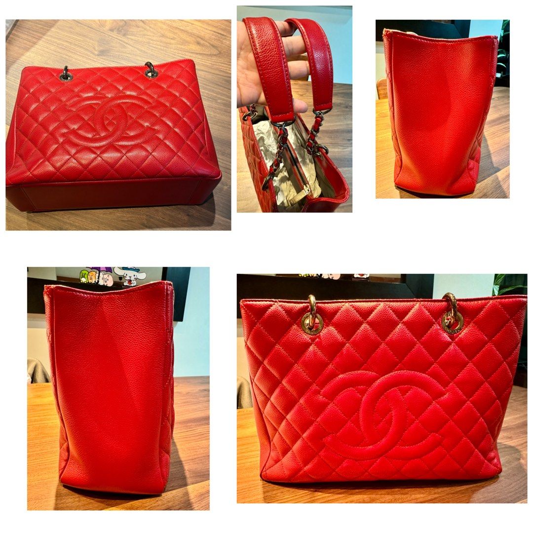 Chanel GST Red Caviar Leather Luxury Bags Wallets on Carousell