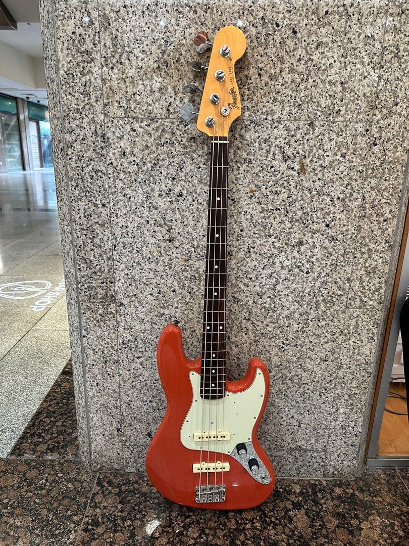 Fender Japan Scandal Tomomi Jazz Bass Guitar, RW FB, Clear Fiesta