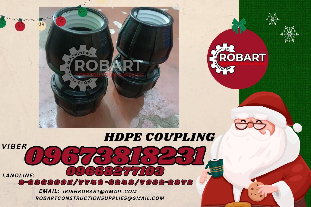hdpe coupling (Category: Construction Tools & Equipment) located in Manila. Submitted by irishrobart_22 (Listing ID 1338142623, Image 1). Description: hdpe coupling 2'' black brand: ERA SEND US MESSAGE FOR INQUIRIES ‼️‼️ LOOK FOR IRISH ROBART VBR : 0 9 6 7 3 8 1 8 2 3 1/ 0 9 6 7 3 8 1 8 2 3 4 LANDLINE 8-6 3 6 3 0 0 5 / 7 7 4 6 -6 2 4 / 7 0 0 2-2 8 7 2 GMAIL: I R I S H R O B A R T @ G M A I L . C O M Office Address: 1405 Yuseco St. Sta Cruz Manila