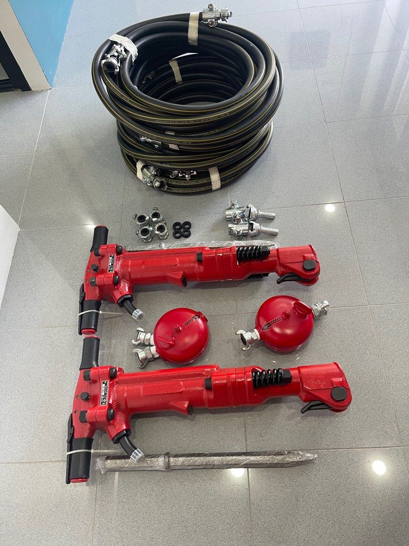 Jack hammer Japan 90 lbs (Category: Construction Tools & Equipment) located in Manila. Submitted by santiago0721 (Listing ID 1338167131, Image 2). Description: Heavy Duty Jack hammer with complete acdessories Toku (Japan) Model: TPB 90 Unit with Oiler, hose (Europe), couplers & clamps Invoice price Descrition: Rugged Construction 90 lbs jack hammer unit. Free delivery within Metro Manila Toku Paving Breaker 42.0 Kg (1,250 bpm/77.7 cfm) High Durab