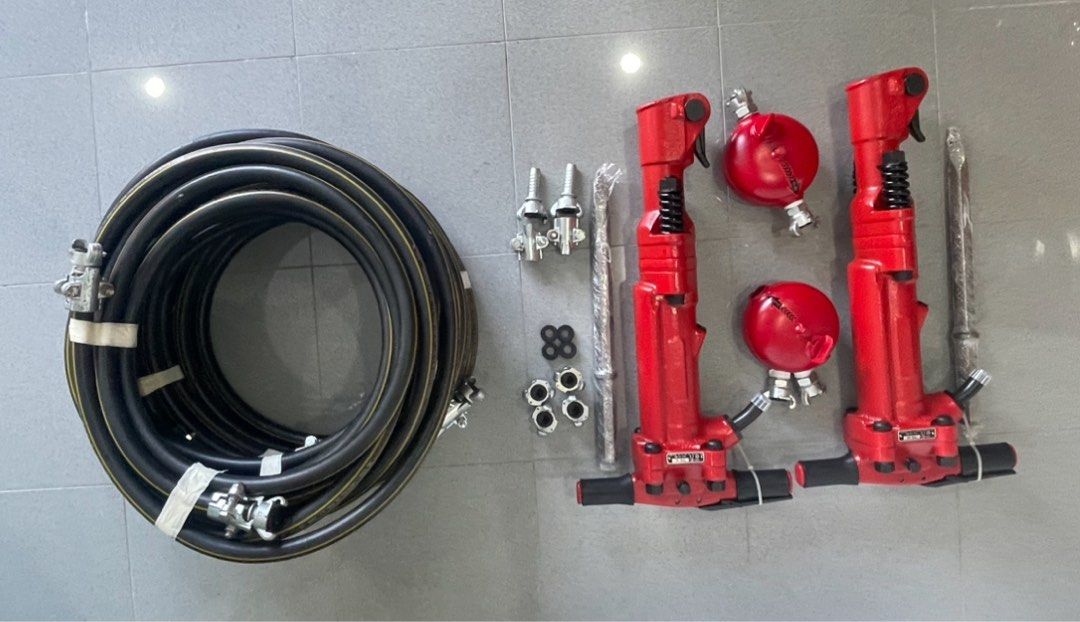 Jack hammer Japan 90 lbs (Category: Construction Tools & Equipment) located in Manila. Submitted by santiago0721 (Listing ID 1338167131, Image 1). Description: Heavy Duty Jack hammer with complete acdessories Toku (Japan) Model: TPB 90 Unit with Oiler, hose (Europe), couplers & clamps Invoice price Descrition: Rugged Construction 90 lbs jack hammer unit. Free delivery within Metro Manila Toku Paving Breaker 42.0 Kg (1,250 bpm/77.7 cfm) High Durab