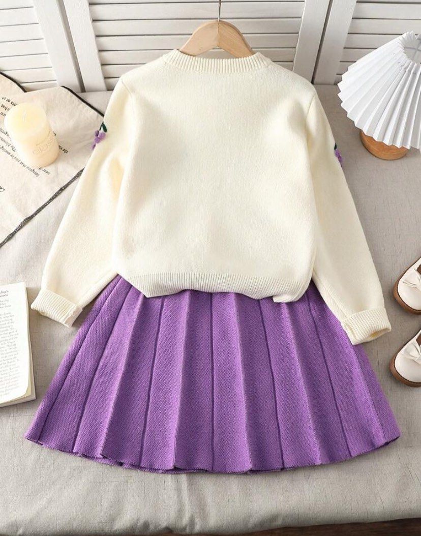 Kids Terno Coordinates Knitted Sweater and Skirt Babies Kids Babies Kids Fashion on Carousell