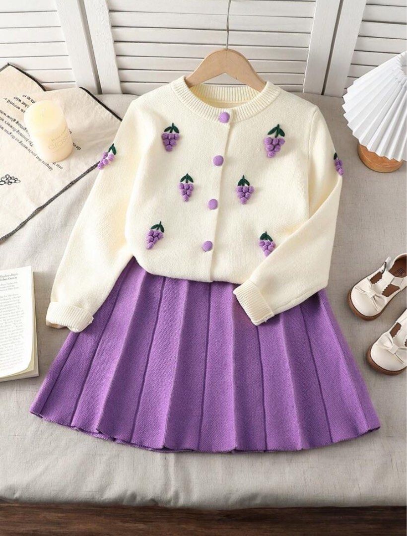 Kids Terno Coordinates Knitted Sweater and Skirt Babies Kids Babies Kids Fashion on Carousell