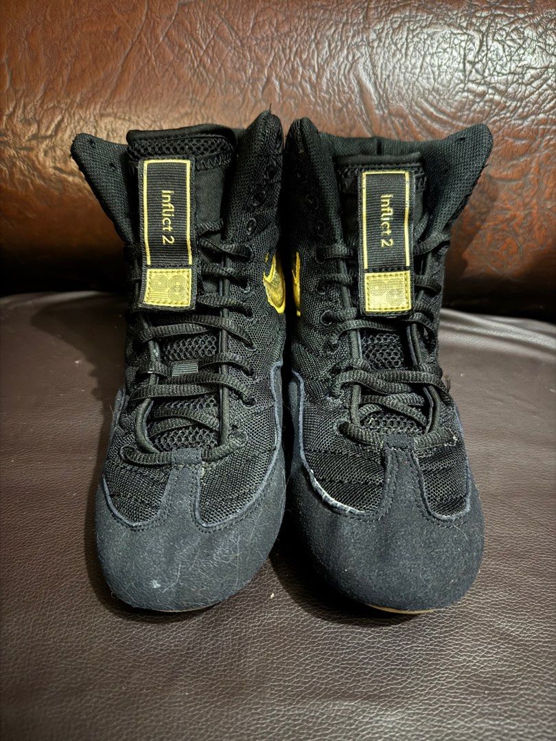 Nike inflict 2 wrestling boxing shoes black and gold, Fesyen Wanita ...