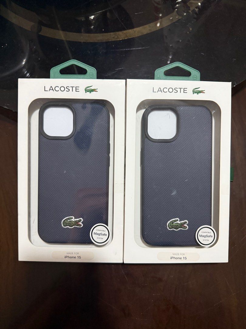 Original Lacoste MagSafe Case for iPhone 15 / 14 / 13 (Category: Cases & Sleeves) located in Manila. Submitted by razelysonn (Listing ID 1338149897, Image 1). Description: Brand new Original Fixed price below srp already :) .