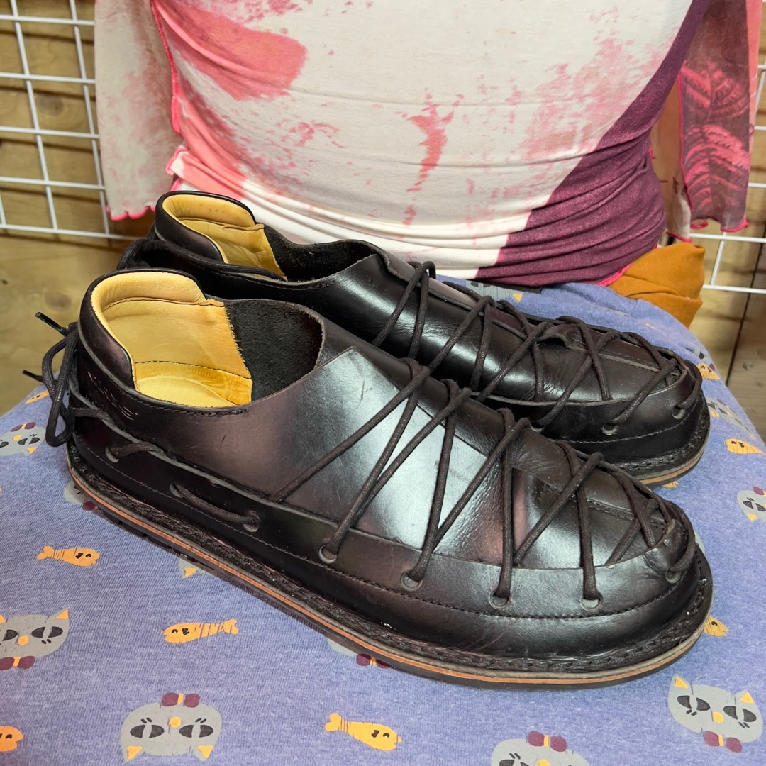 ORIS 手工純牛皮經典線繞休閒鞋蟑螂鞋黑男款（TRIPPEN SPARTA BLACK平 