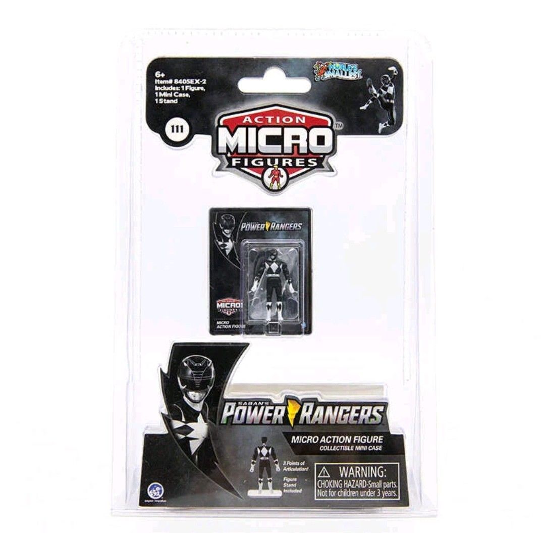 Saban's Power Rangers Micro Action Figure World's Smallest Black Ranger ...