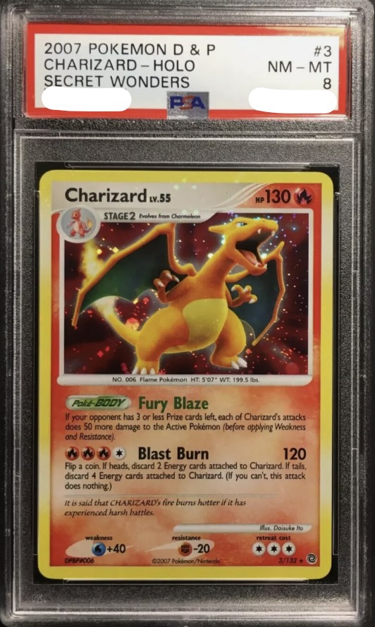 psa 8 charizard secret wonders holo bleed, Hobbies & Toys, Toys & Games ...