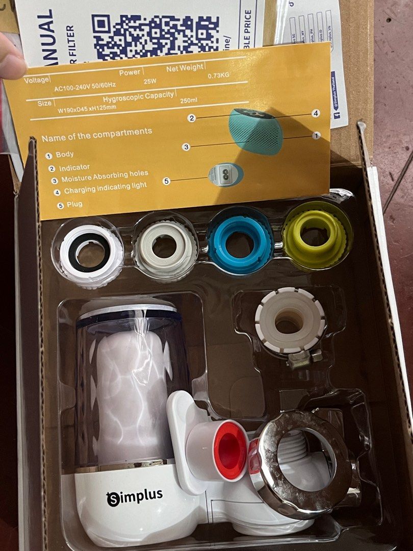 Simplus Water Purifier - Faucet Water Filter (Category: Water Purifiers & Dispensers) located in Quezon City. Submitted by velleshop (Listing ID 1338161066, Image 1). Description: never used, does not fit our faucet still comes with original box.