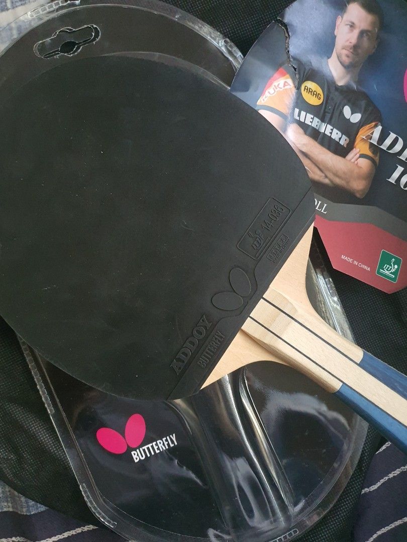 TABLE TENNIS RACKET- BUTTERFLY (Category: Racket and Ball Sports) located in Angeles City. Submitted by amicaquinn (Listing ID 1338293369, Image 2). Description: Butterfly ADDOY 1000 used once only. just bought it last Nov. 19,2024.