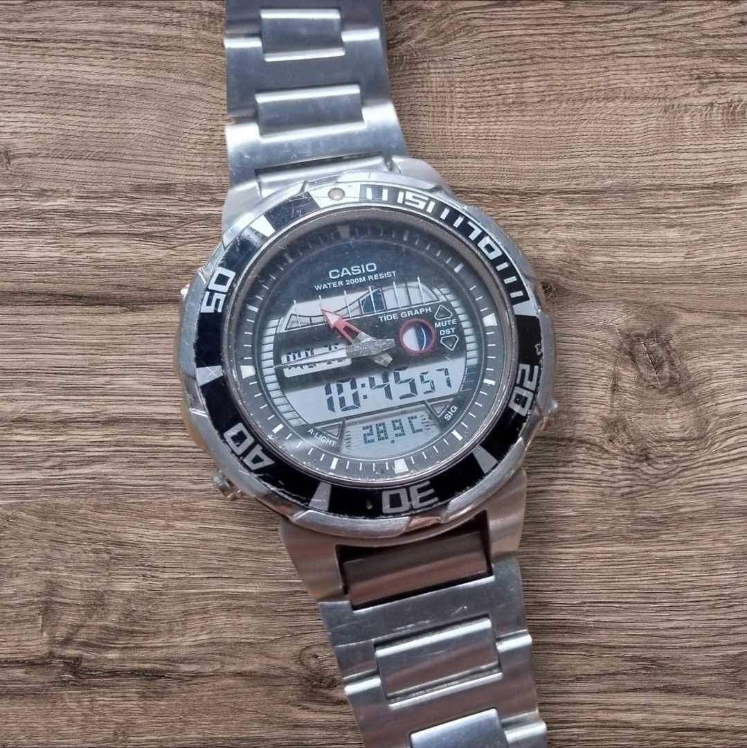 Vintage Casio Tide Moon Diver MDV 701 Fesyen Pria Jam Tangan di Carousell