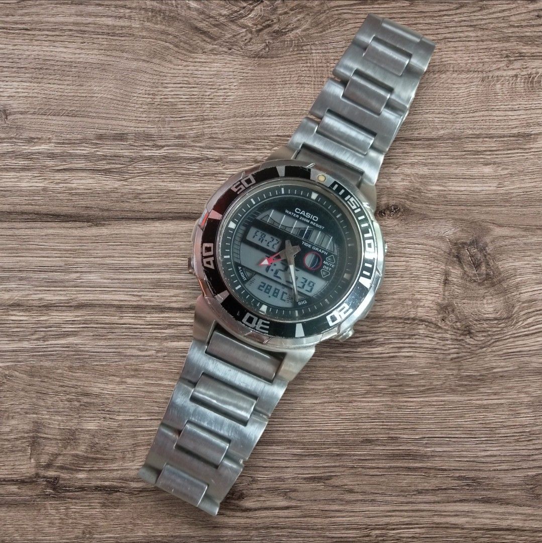 Vintage Casio Tide Moon Diver MDV 701 Fesyen Pria Jam Tangan di Carousell