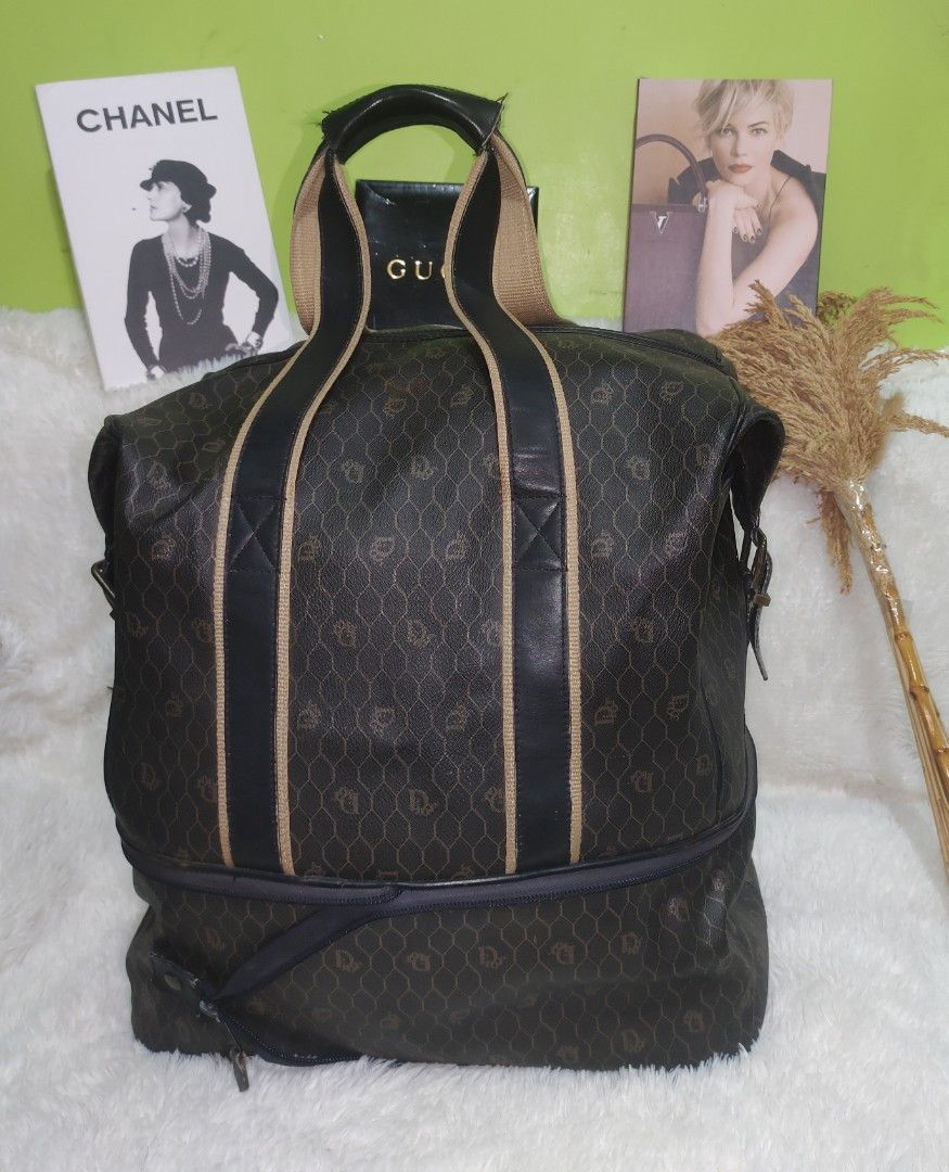 VINTAGE CHRISTIAN DIOR (Category: Luxury Bags & Wallets) located in Manila. Submitted by everythinghasaprice (Listing ID 1338285703, Image 3). Description: VINTAGE CHRISTIAN DIOR BLACK/BROWN MONOGRAM HONEYCOMB LEATHER WITH FOUR WHEELS AND EXPANDABLE ZIPPER MADE IN SPAIN.