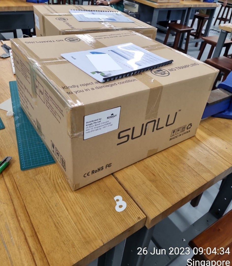3D Printer (Category: Printers, Scanners & Copiers) located in Singapore. Submitted by marcusmichelle (Listing ID 1338335239, Image 3). Description: Brand: Sunlu RRP: $390 Use once during workshop. Self collection at punggol or SengKang. delivery at additional charge can be discussed..