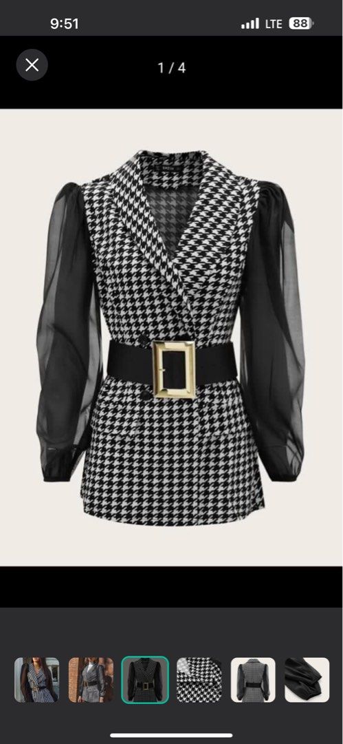 Checkered Blazer with Mesh Sleeves (Category: Coats, Jackets and Outerwear) located in Manila. Submitted by graychoice (Listing ID 1338305870, Image 1). Description: S on tag but can fit up to XL no belt No flaw Used a few times with care Delivery within Metro Manila via Lalamove/Grab etc. Delivery outside Metro Manila via LBC Meet-up within Marikina only. Meet-up outside marikina will be charged additional handling fee. .