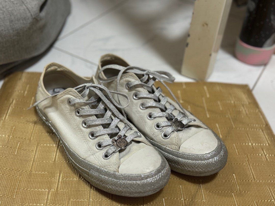 Converse Chuck Taylor All Star x Miley Cyrus White Silver Women s Fashion Footwear Sneakers on Carousell