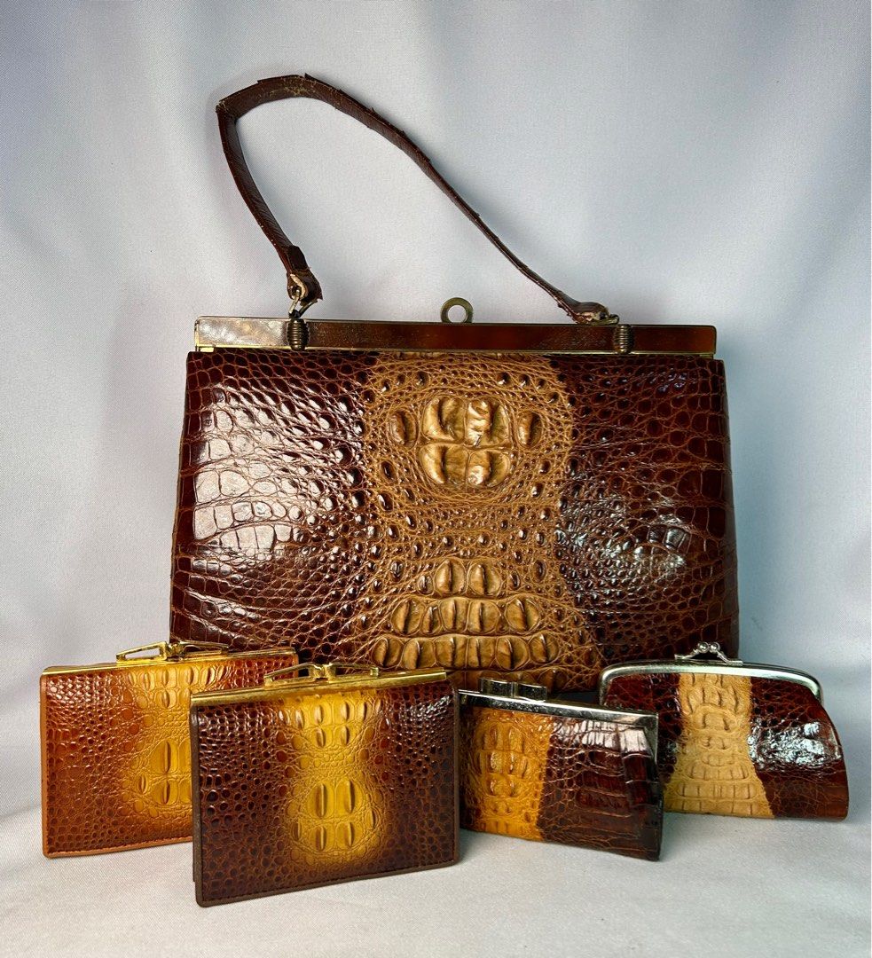 Vintage crocodile purse top