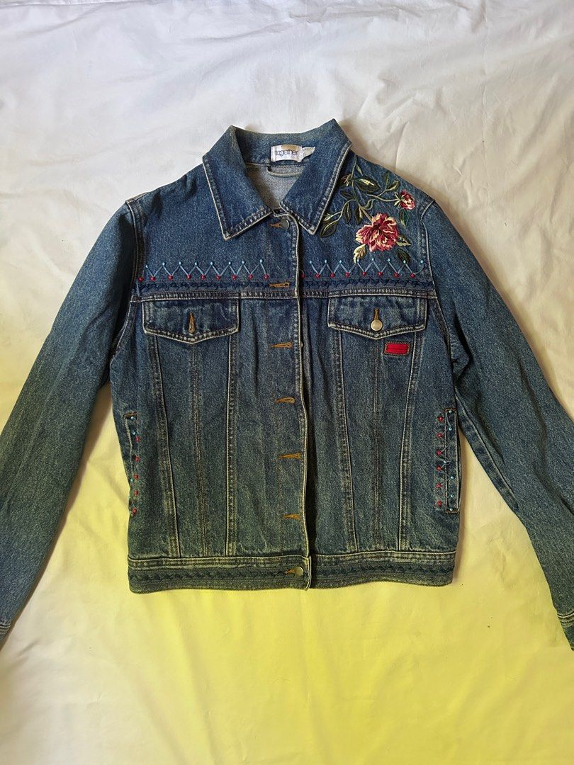 Vintage embroidered denim jacket new arrivals