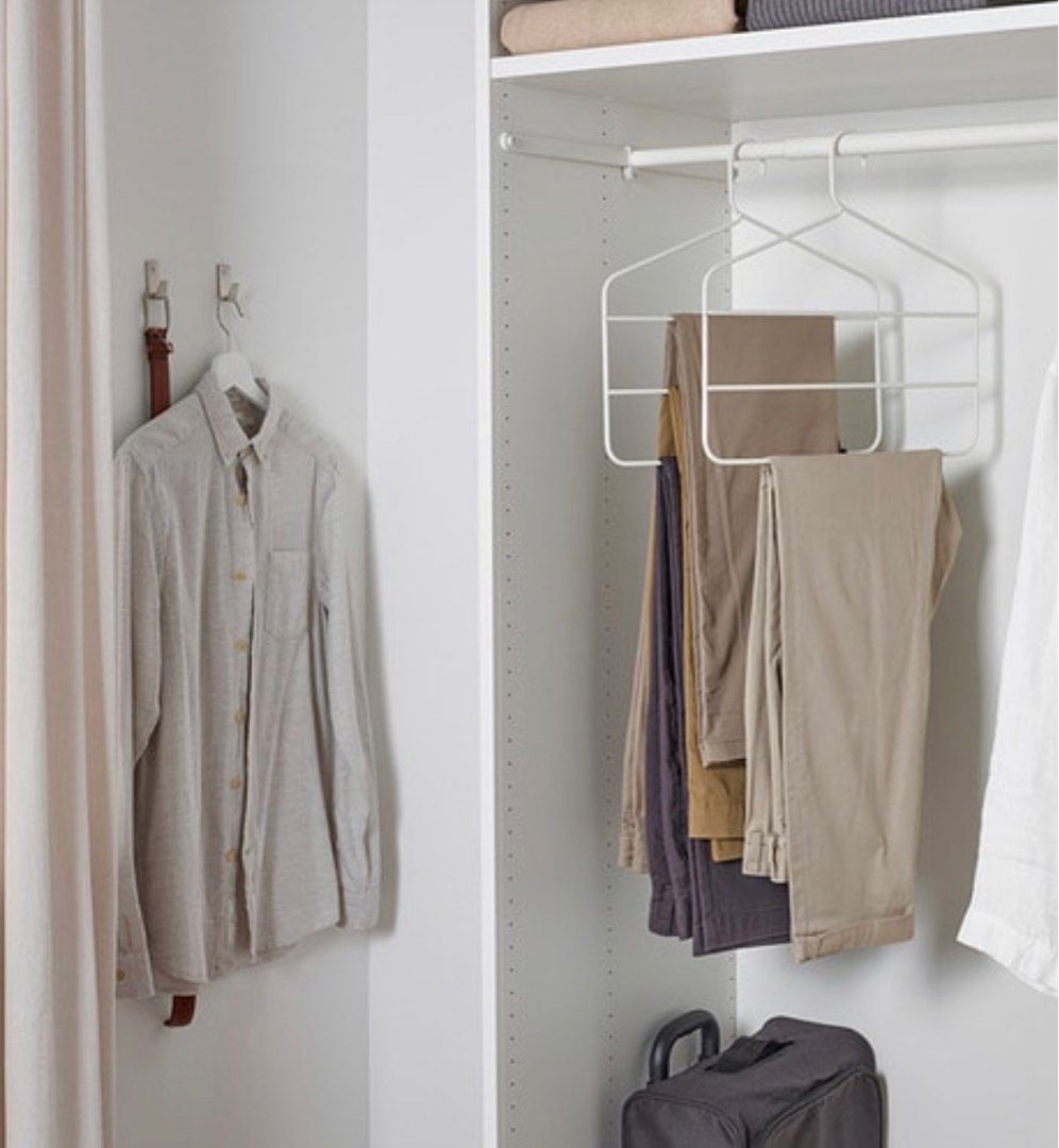 Ikea Pants and Skirt Hanger (Category: Hooks & Hangers) located in Pateros City. Submitted by suijionrandom (Listing ID 1338391094, Image 2). Description: Ikea White Pants and Skirt Hanger Brand new Available - 7 pcs (₱140 per piece).