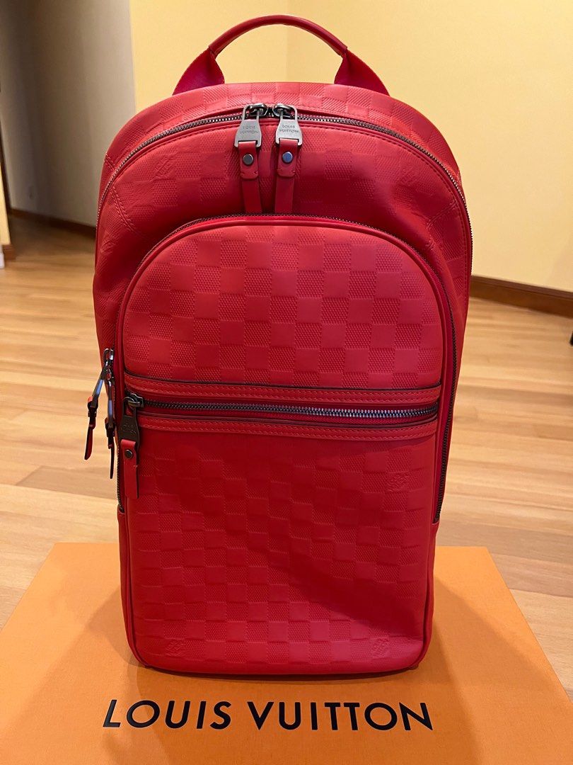 Louis Vuitton LV Michael NM Damier Infini Magma Bagpack Orange Red Luxury Bags Wallets on Carousell