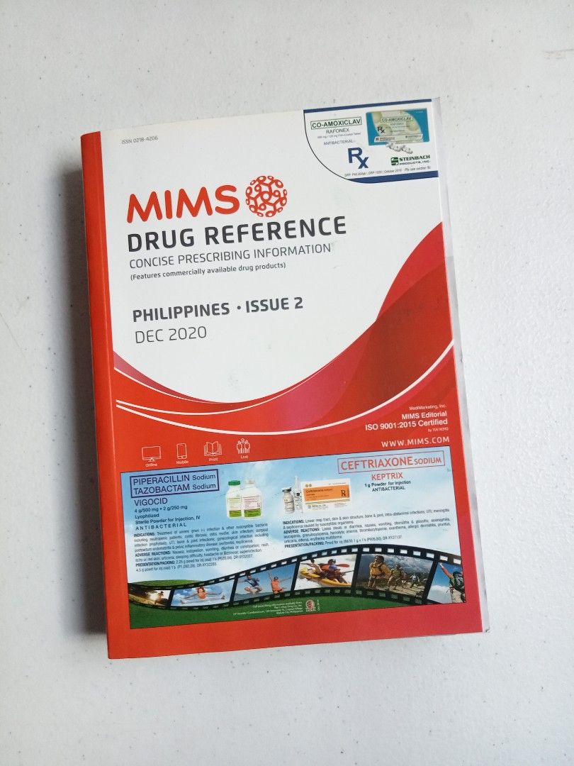 MIMS - DRUG REFERENCE - CONCISE PRESCRIBING INFORMATION PHILIPPINES ( ISSUE 2 - DEC 2020) (Category: Textbooks) located in Quezon City. Submitted by parekoymarekoy (Listing ID 1338373538, Image 1). Description: MIMS DRUG REFERENCE CONCISE PRESCRIBING INFORMATION PHILIPPINES ISSUE 2 DEC 2020 NO ISSUE/ FLAWS EXCELLENT CONDITION 💯.