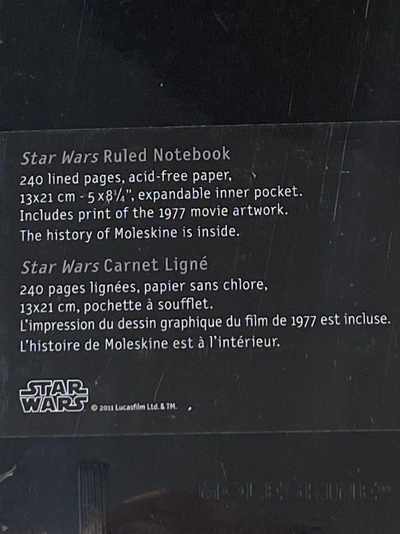 Moleskine x Star Wars Notebook sealed (Category: Stationery & School Supplies) located in Pasay City. Submitted by trendystash (Listing ID 1338368936, Image 2). Description: Brand new .