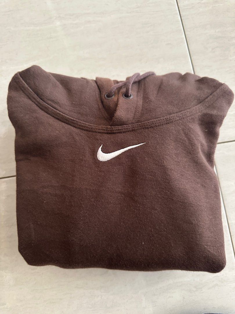 Nike center brown travisscot vintage hoodie, Fesyen Pria, Pakaian
