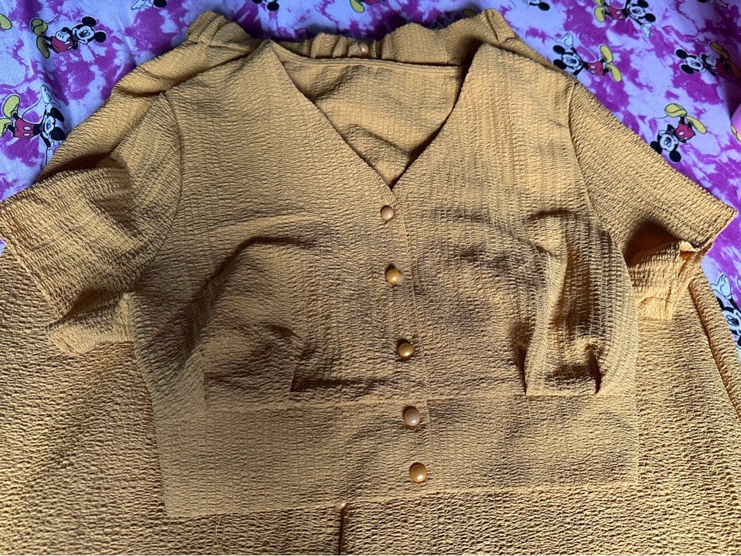 Original shein used once Mustard color (Category: Sets or Coordinates) located in Valenzuela. Submitted by feelfree (Listing ID 1338360424, Image 2). Description: .