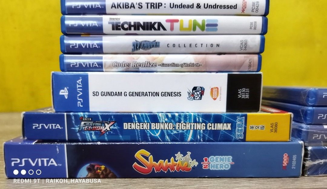 Pre-loved PSVita Games For Sale (Category: PlayStation) located in Dasmarinas. Submitted by nixx_hayabusa (Listing ID 1338456321, Image 3). Description: Sacrifice Sale Of My Pre-Loved PSVita Games😥😥😥 Price List: Akiba's trip 1,500 Trails Of Cold Steel -SOLD- Virtue's last reward 1,000 DJ Max Technica Tune 1,000 Code realize 900 Sly Cooper Collection 1,800 Tokyo Twilight Ghost Hunters 800 Spongebob Hero Pants 3,000 SONIC & All Stars Racing 1,00