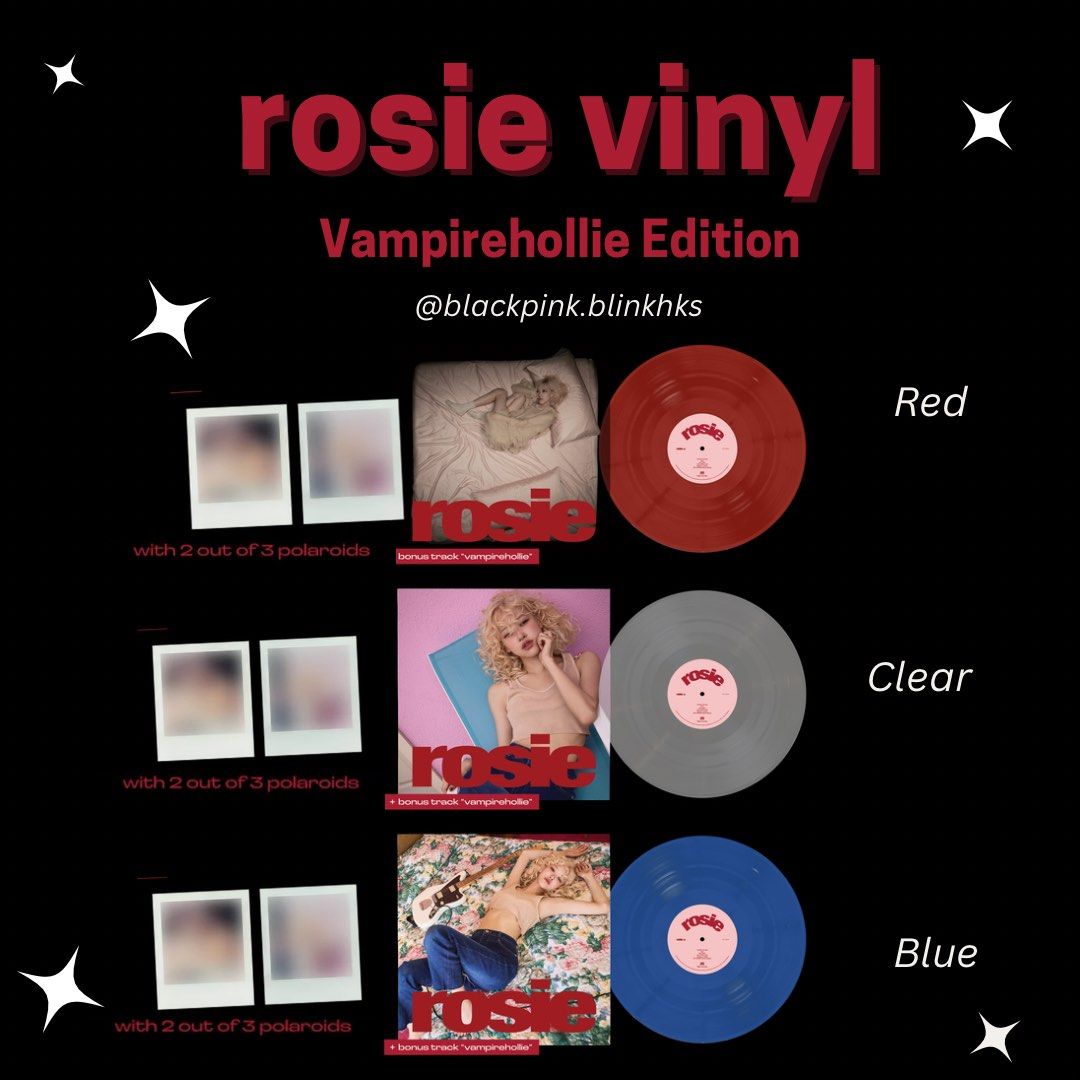 Rose rosie vinyl vampirehollies edition 紅/ 透明/ 藍色膠碟, 興趣及