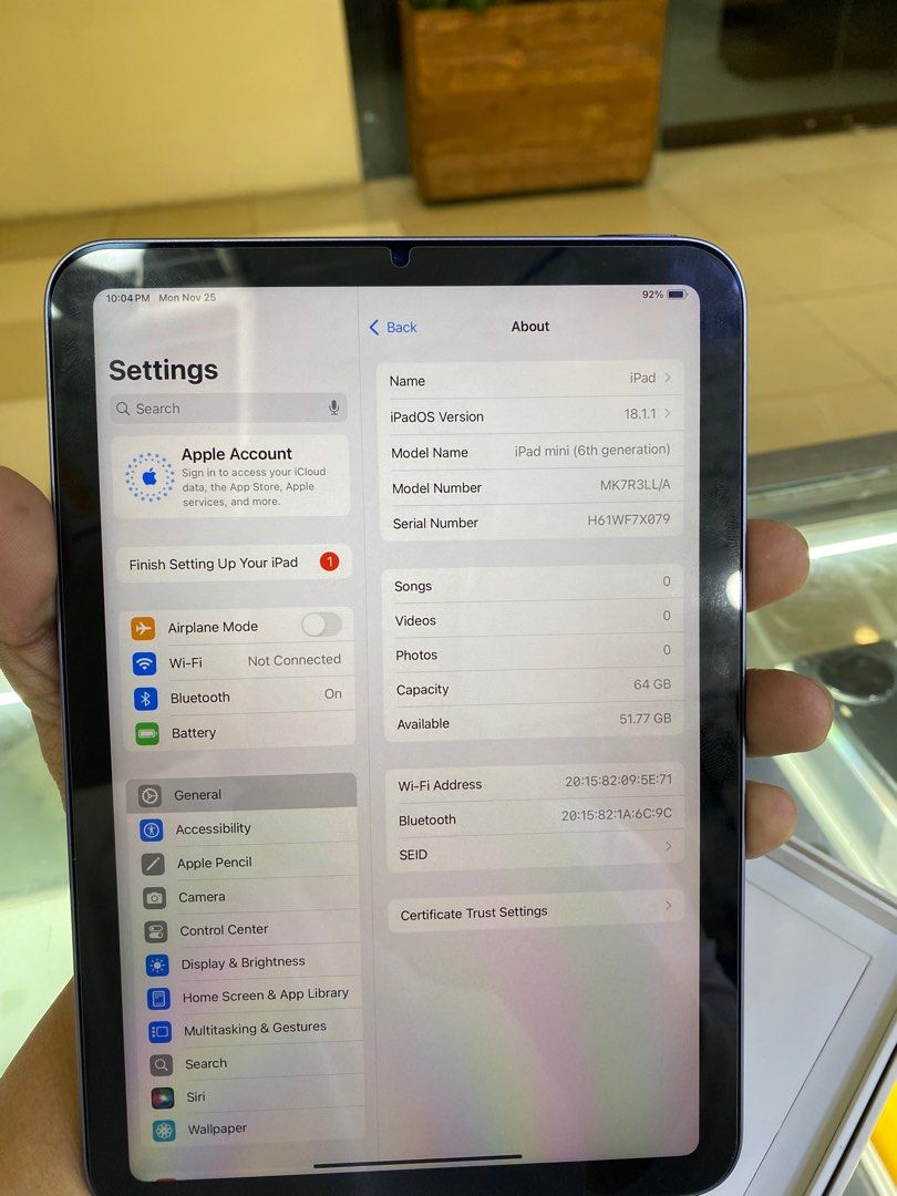 Secondhand iPad Mini 6th Gen 64gb (Category: iPad) located in Manila. Submitted by orlandotub99548 (Listing ID 1338349541, Image 3). Description: Secondhand Ipad Mini 6th (gen) 64gb Makinis complete See pic for more details 📌we accept gcash 📌we accept banktrans 📌we accept credit card 📌we accept ggives 📌we do cod door to door 📌we ship nationwide via LBc trans For more info and inquiry Pls contact# 09277368323/09673157499 Or visit our store i